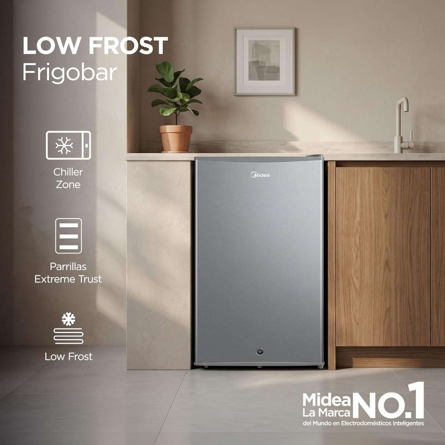 Frigobar Midea Low Frost 3.3 Pies Cúbicos; MDRD142FGM50