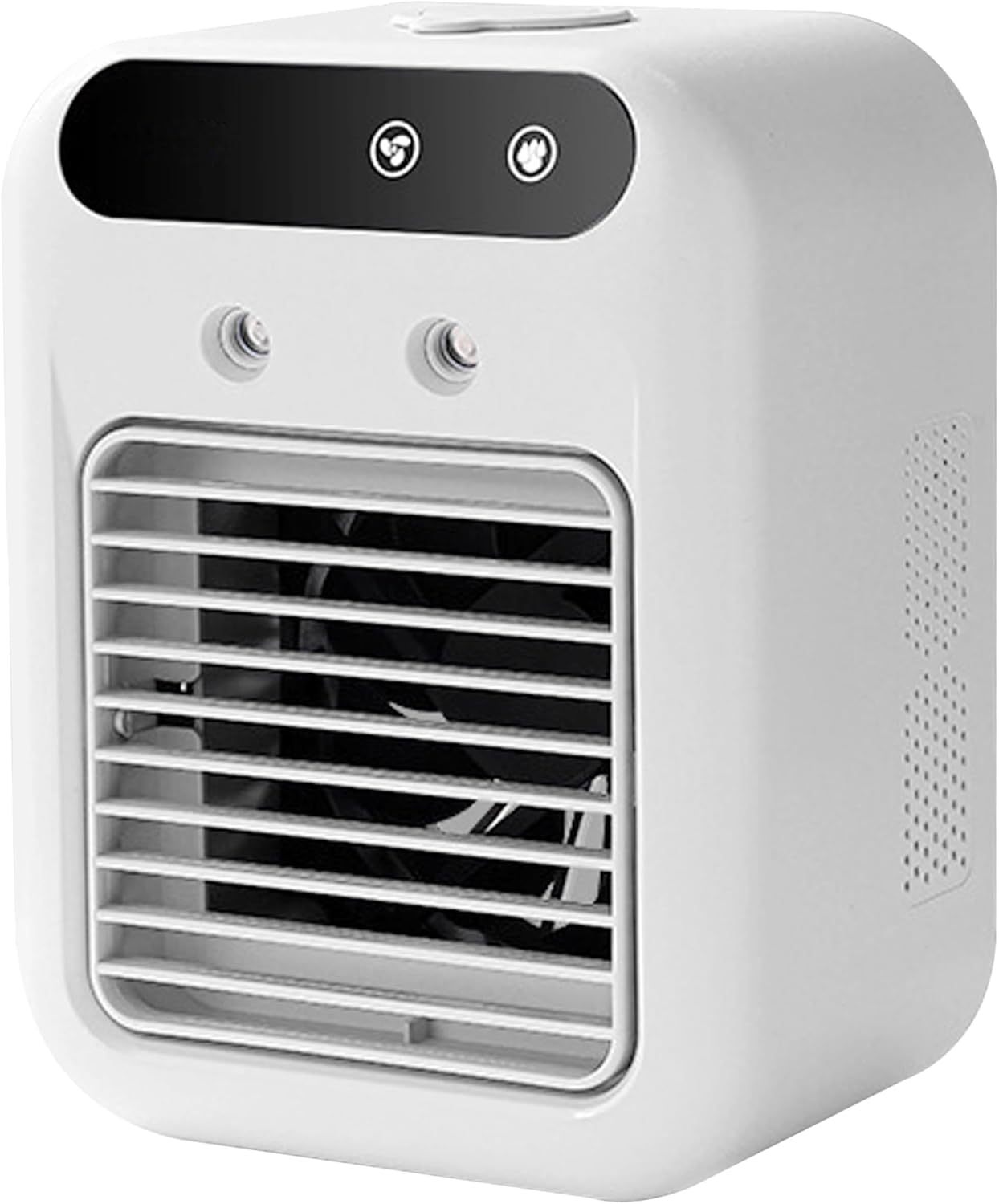 Ventilador de aire acondicionado, aire acondicionado personal portátil, humidificador de doble pulverización con batería larga duración y funcionamiento silencioso para el hogar, oficina, cam