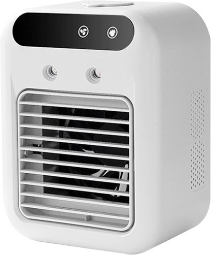 Ventilador de aire acondicionado, aire acondicionado personal portátil, humidificador de doble pulverización con batería larga duración y funcionamiento silencioso para el hogar, oficina, cam