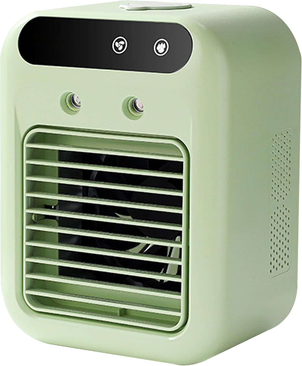 Ventilador de aire acondicionado, aire acondicionado personal portátil, humidificador de doble pulverización con batería larga duración y funcionamiento silencioso para el hogar, oficina, cam