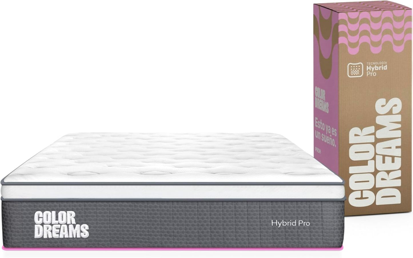 COLORDREAMS Colch��n King Pro Hybrid 28 cm | H��brido Pocket Coil + Memory Foam con Eurotop | Firmeza Media | Hipoalerg��nico y anti��caros | 200x190 cm | Colchones en Caja | 5 aos de garant��a