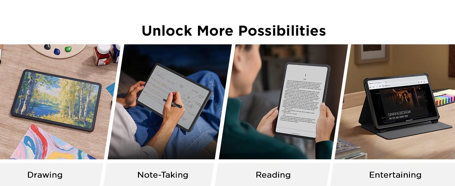 TCL NXTPAPER 11 Gen 2 Android Tablet - 11" NXTPAPER 4.0 Screen, Drawing Pad/Digital Notebook for Content Creators, Included Stylus & Flip Case (Screen Protection), Android 15, AI Tools, 6+64GB/8+128GB RAM, 8000mAh Battery, Gray, Built-In Camera, Contentcr TCL NXTPAPER 11 Gen 2 Android Tablet - 11" NXTPAPER 4.0 Screen, Drawing Pad/Digital Notebook for Content Creators, Included Stylus & Flip Case (Screen Protection), Android 15, AI Tools, 6+64GB/8+128GB RAM, 8000mAh Battery, Gray, Built-In Camera, Contentcr