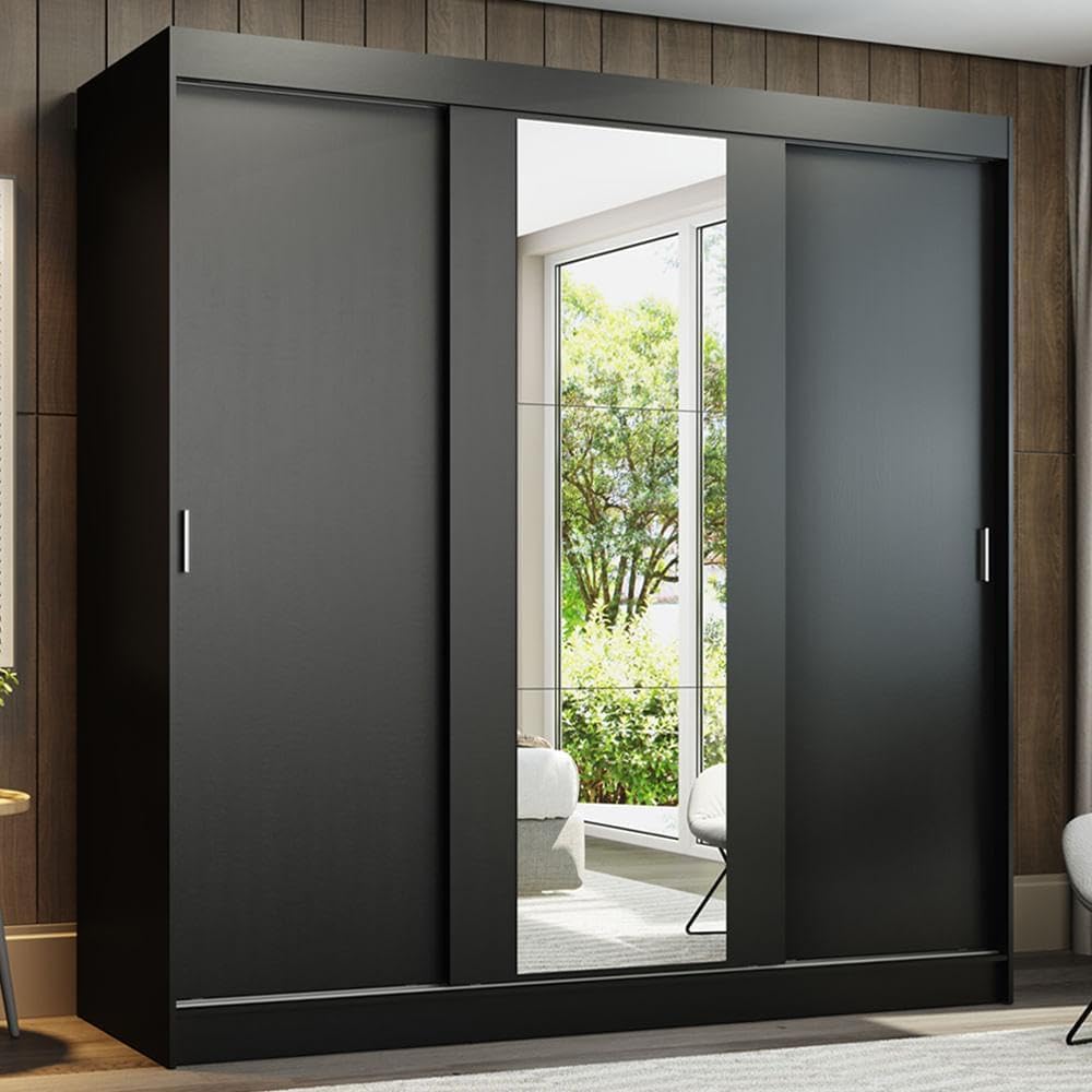 Madesa Ropero Closet con 3 Puertas y 1 Espejo Reno - Marrón