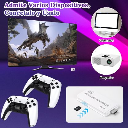 La consola de juegos retro inalámbrica MARKO incluye más de 30.000 juegos integrados, es compatible con gráficos 3D y videojuegos en alta definición 4K, e incluye 23 emuladores clásicos y dos mandos inalámbricos de 2,4 G.