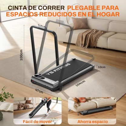 Caminadora Eléctrica con App Y Control Remoto, Caminadora Portatil Plegable, Walking Pad con Asa 3 Modos, Inclinación Ajustable 0-10°, Motor Silencioso 2.5HP, Pantalla Digital,120Kg para Hogar Oficina