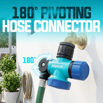 Conector multifunción para grifo de agua exterior Aqua Joe SJI-MFGA1 (paquete de 3), conector de manguera giratorio de 180 grados con conector de grifo giratorio de 360 ​​grados.