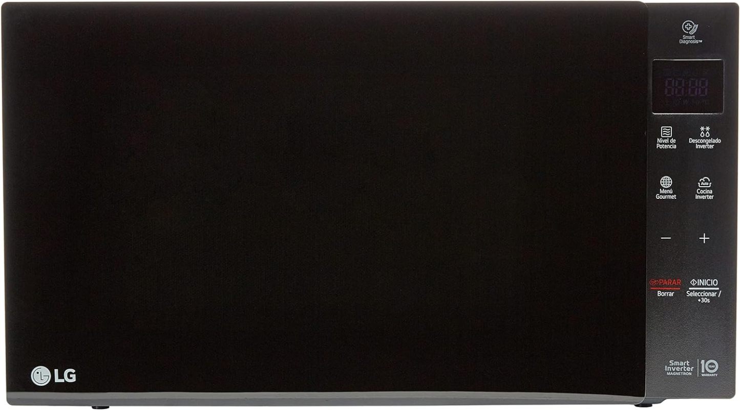 Horno de microondas LG, recubrimiento de facil limpieza, coccion uniforme, anillo giratorio estable, luz LED, Negro, modelo MS1536GIS