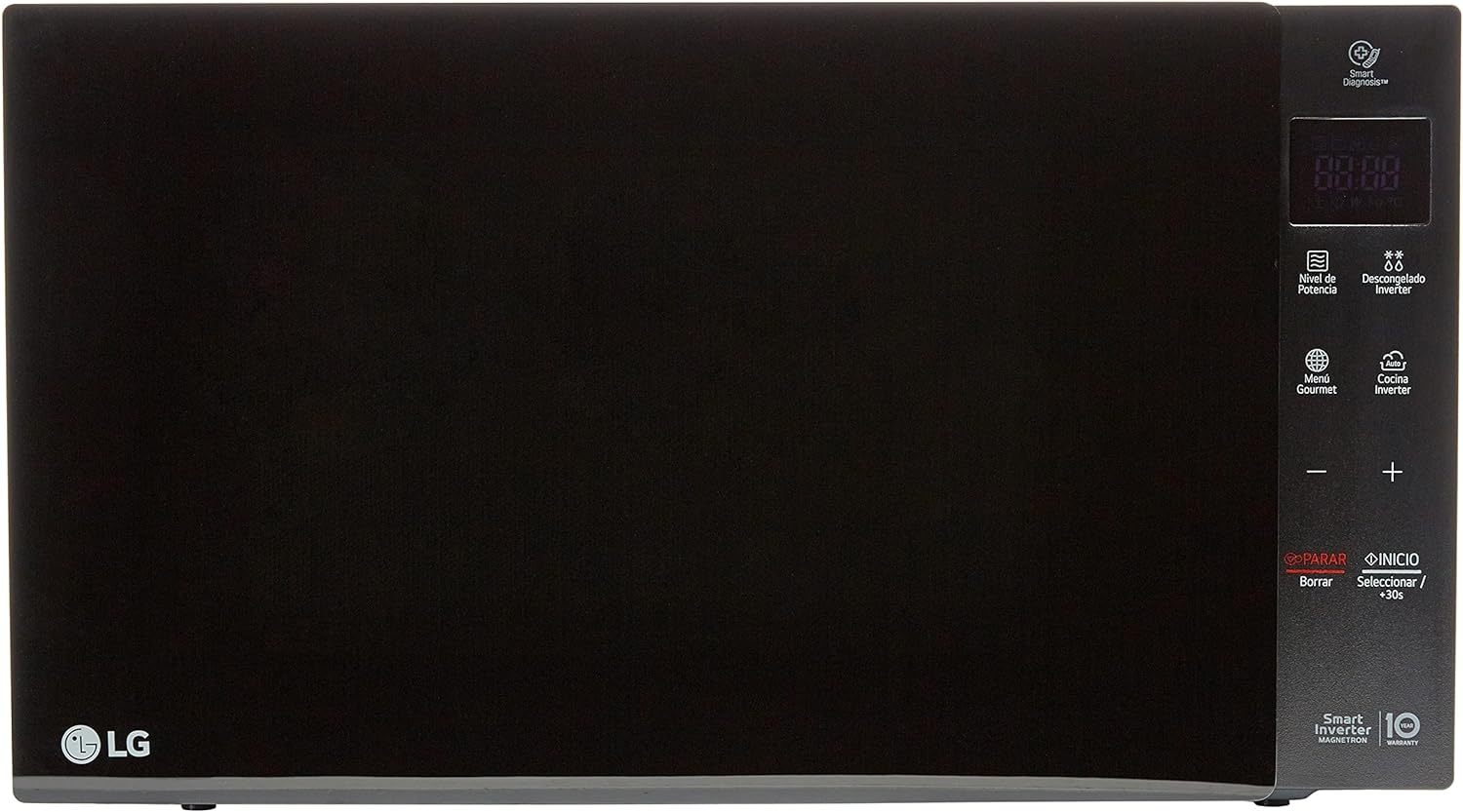 Horno de microondas LG, recubrimiento de facil limpieza, coccion uniforme, anillo giratorio estable, luz LED, Negro, modelo MS1536GIS