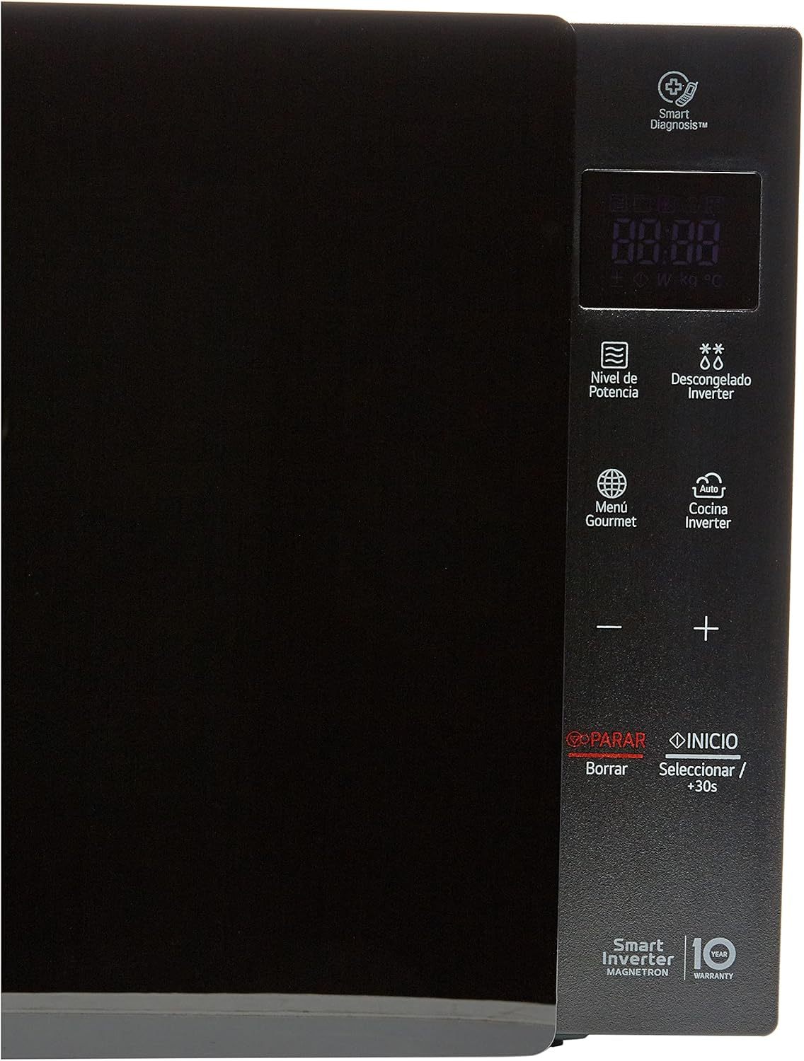 Horno de microondas LG, recubrimiento de facil limpieza, coccion uniforme, anillo giratorio estable, luz LED, Negro, modelo MS1536GIS