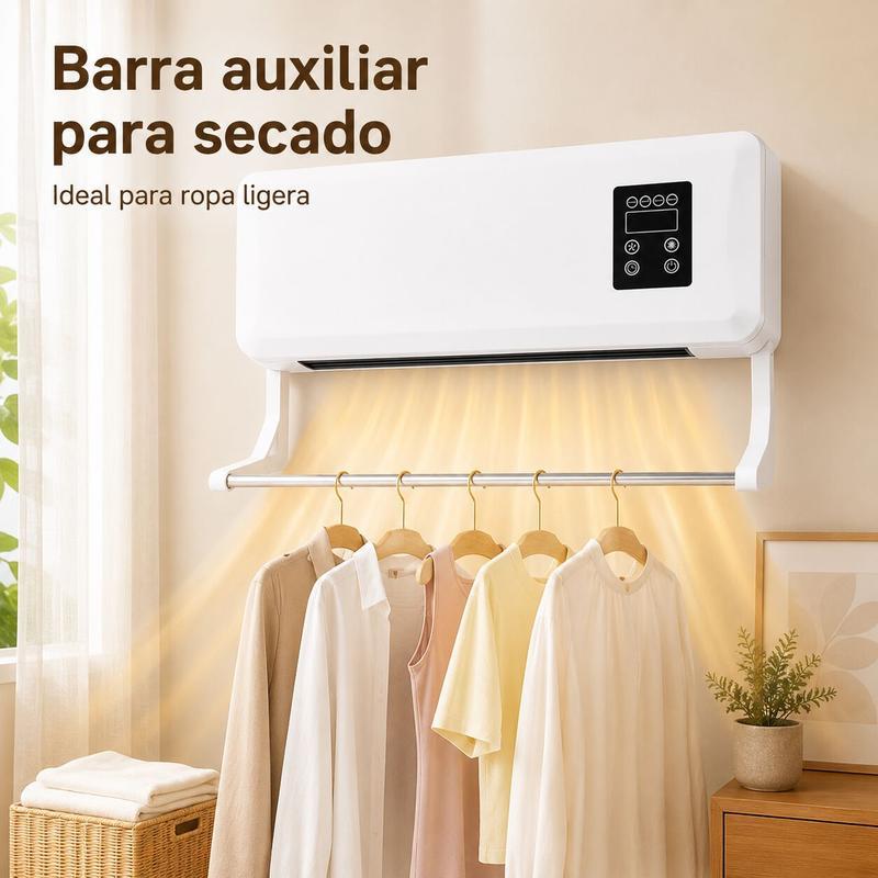 Calentador con control remoto, sin función de frío, calor y ventilación natural, sirve para secar ropa húmeda, apto para dormitorio, sala y departamento
