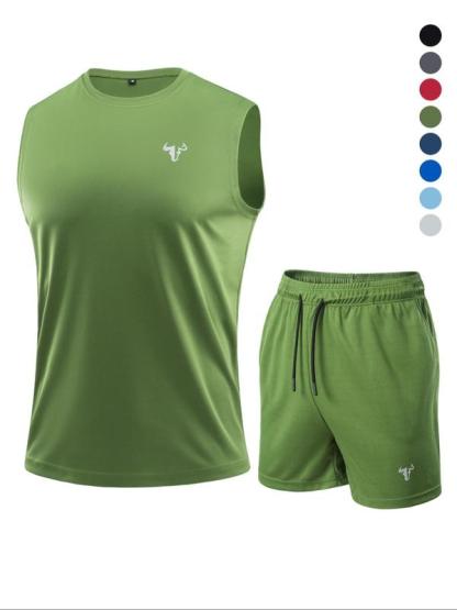 Conjunto deportivo de verano para hombre, paquete de 6 piezas, ropa deportiva ligera con compresión, camiseta de entrenamiento, top sin mangas reflectante, poliéster transpirable, ideal para gimnasio, correr, ciclismo, baloncesto y en casa, outfit activo