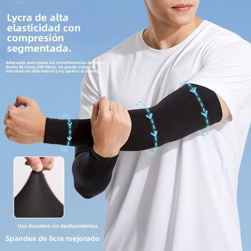 【Paquete de 6 piezas, un color diferente cada una】Mangas de enfriamiento para brazos con protección UV, de seda fría, para hombres y mujeres, para conducir y andar en bicicleta en verano.