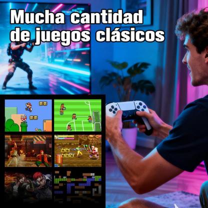 Consola de Videojuegos Retro M15 4K HDMI Stick - 64GB con 20,000+ Juegos Clasicos y 2 Controles Inalámbricos 2.4G, Plug and Play para TV