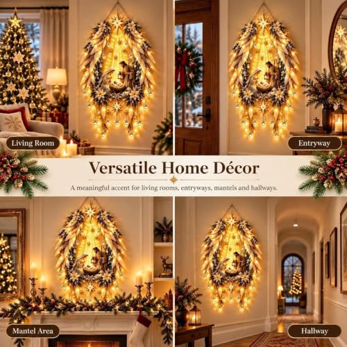 Genérico Aplique Angel Blessing, 2026 ángel navideño Starglow en Cascada con Estrellas Brillantes, decoración navideña con LED para el Dormitorio y el hogar, luz Nocturna cálida y Celestial (2pc)