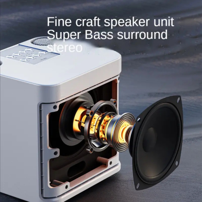 Altavoz de karaoke Bluetooth con 2 micrófonos inalámbricos | Mini máquina de karaoke portátil | Altavoz recargable para fiestas