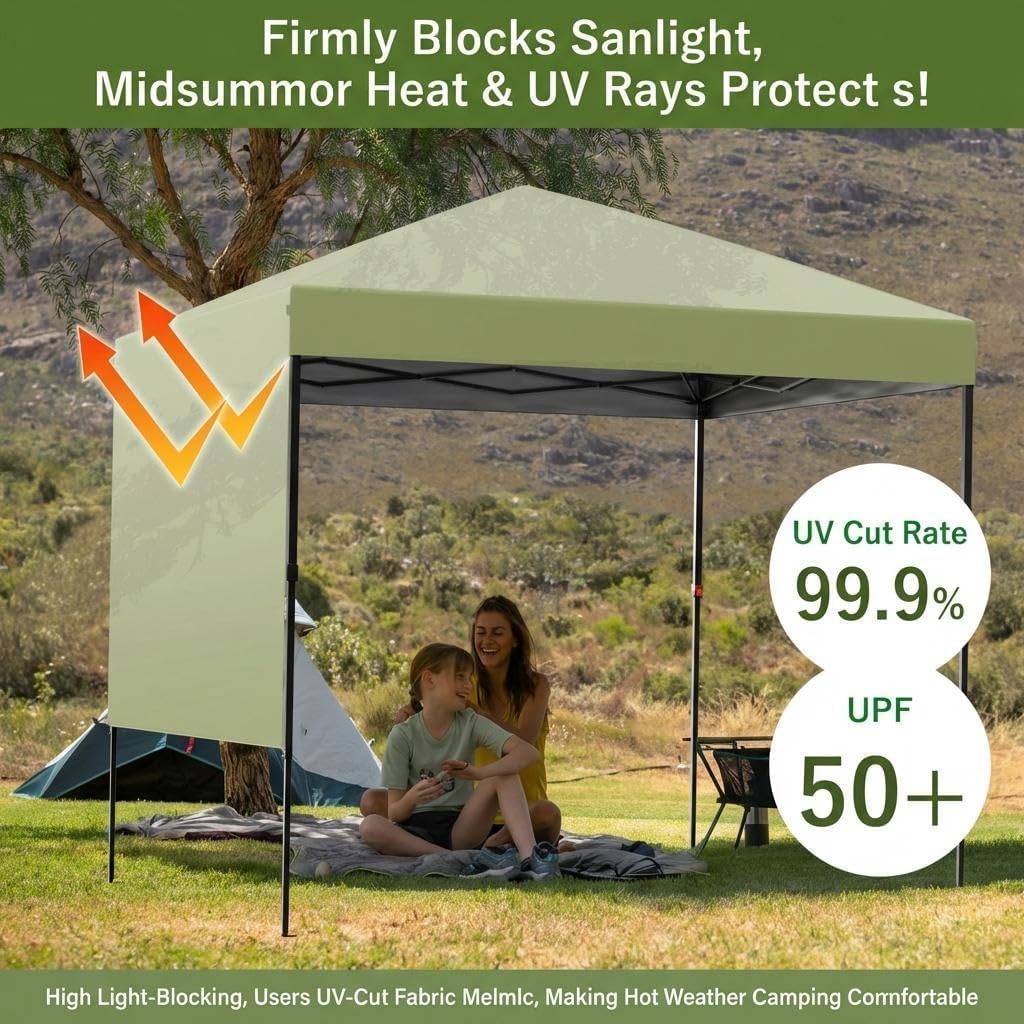 Carpa Toldo 2.2x2.2 Reforzado PlegableRapido Proteccion UV Resistente al AguaAltura Ajustable Laterales DesmontablesUltraligero y Estable pergola para patio-Impermeable Lona Oxford para Jardin Montaje