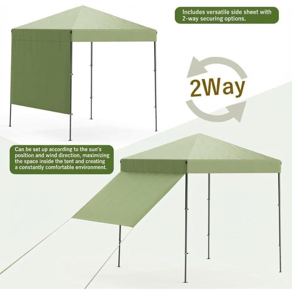 Carpa Toldo 2.2x2.2 Reforzado PlegableRapido Proteccion UV Resistente al AguaAltura Ajustable Laterales DesmontablesUltraligero y Estable pergola para patio-Impermeable Lona Oxford para Jardin Montaje