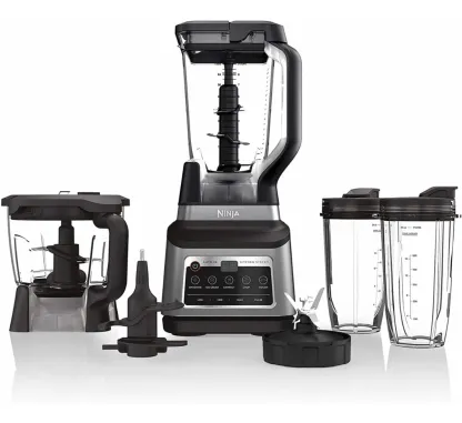 Ninja Licuadora Sistema de Cocina 1400W | Jarra 72 oz + Procesador 8 Tazas + 2 Vasos 24 oz | 5 Programas Auto-iQ | Masa, Picar, Smoothies y Frozen | Apto Lavavajillas | BN801