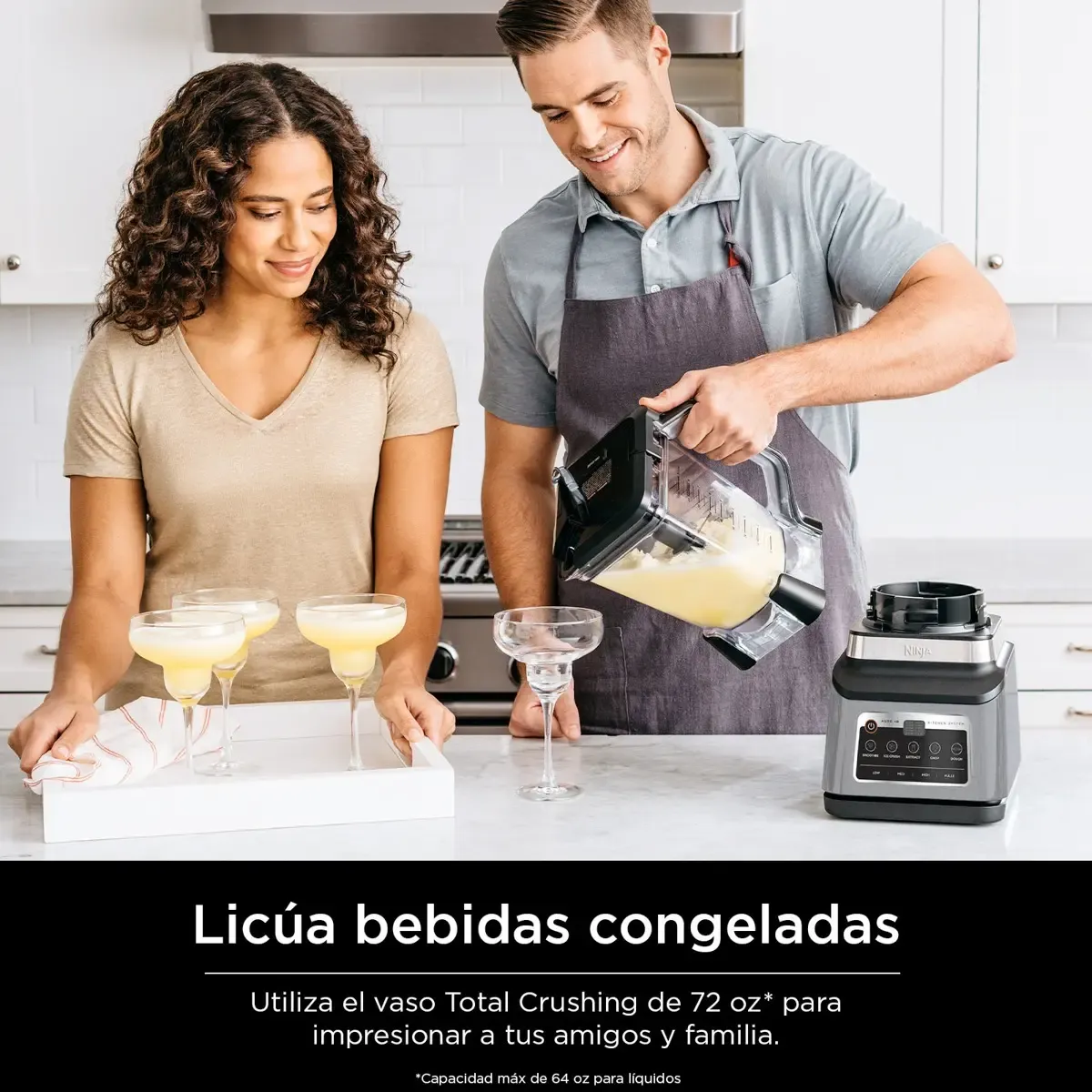 Ninja Licuadora Sistema de Cocina 1400W | Jarra 72 oz + Procesador 8 Tazas + 2 Vasos 24 oz | 5 Programas Auto-iQ | Masa, Picar, Smoothies y Frozen | Apto Lavavajillas | BN801