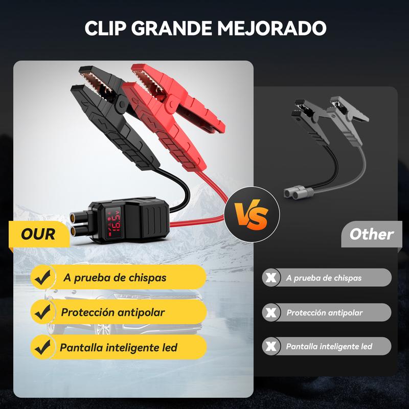 YUSMAN 9000A Arrancador de coche 5 en 1 con compresor de aire para todo tipo de coches de gasolina y diesel 10.0L, banco de energía de emergencia para coche.