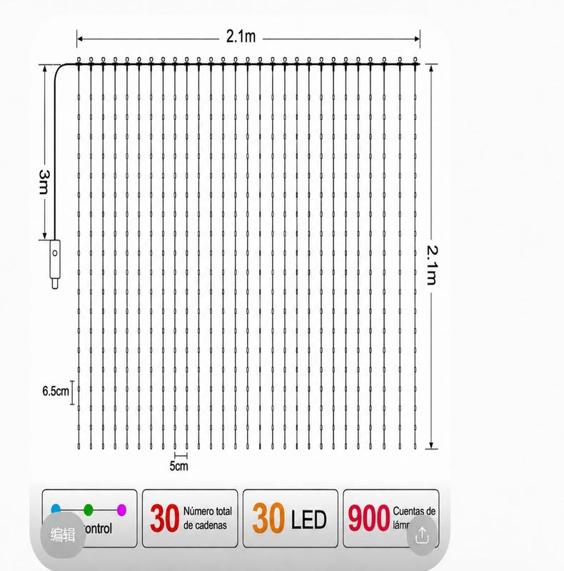 Luces de Cortina RGBIC, 900 LED Luces para Cuarto 2.1mx2.1m APP Hello Fairy