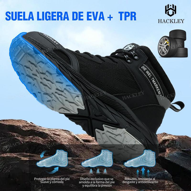 SEGURITOMX G5 I - Botas de Seguridad Industrial de Alto Corte para Hombre - Puntera de Acero Ultraligera Suela Kevlar Antiperforación Antideslizante Transpirable - Calzado de Trabajo para Almacén, Logística, Fábrica y Construcción - Tobillo Protegido Lige