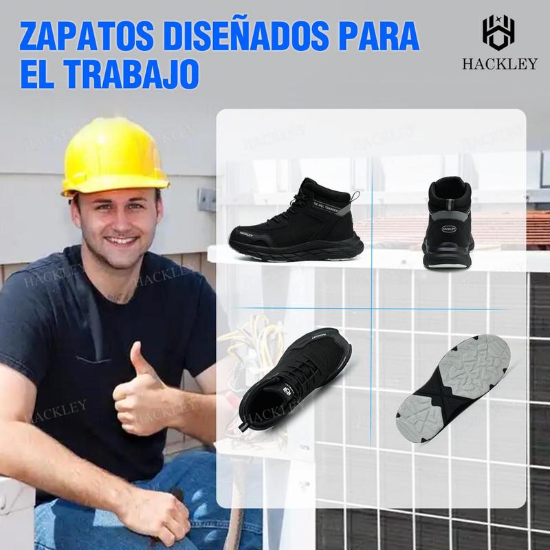 SEGURITOMX G5 I - Botas de Seguridad Industrial de Alto Corte para Hombre - Puntera de Acero Ultraligera Suela Kevlar Antiperforación Antideslizante Transpirable - Calzado de Trabajo para Almacén, Logística, Fábrica y Construcción - Tobillo Protegido Lige