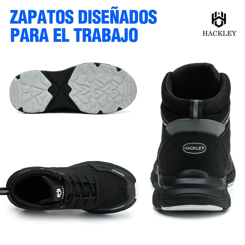 SEGURITOMX G5 I - Botas de Seguridad Industrial de Alto Corte para Hombre - Puntera de Acero Ultraligera Suela Kevlar Antiperforación Antideslizante Transpirable - Calzado de Trabajo para Almacén, Logística, Fábrica y Construcción - Tobillo Protegido Lige