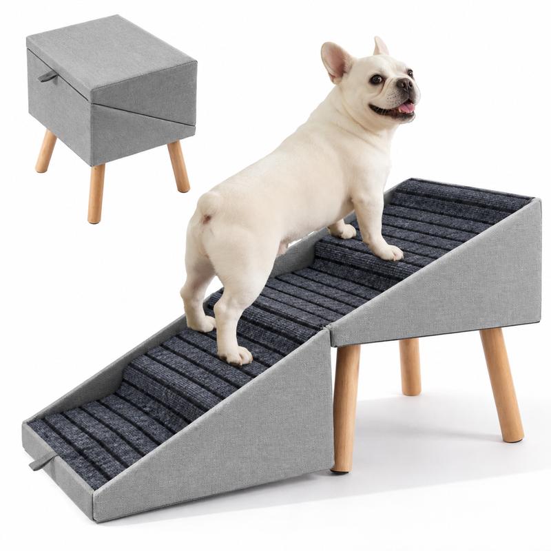Rampa para Perros 2 en 1 con Silla Escalera Antideslizante para Mascotas Diseño Transformable para Sofá y Cama
