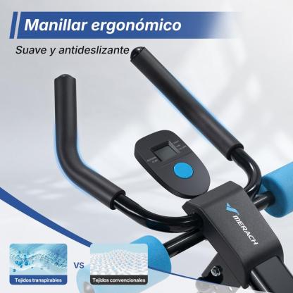 MERACH Máquina Entrenadora Abdominal Ajustable con Monitor LCD, Ejercicio Plegable para Núcleo, Brazos, Piernas y Glúteos, Acero Premium, 5 Niveles de Ajuste, Seguimiento Automático, 440 Libras Capacidad
