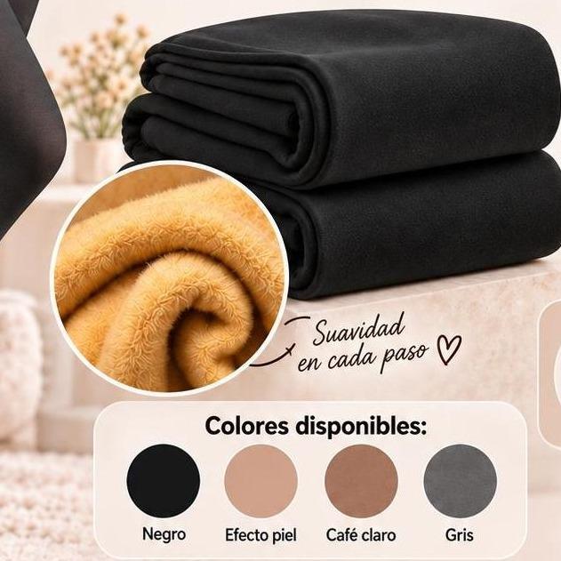 Paquete de 2 Medias Afelpadas para Mujer, Efecto Piel, Súper Elásticas y Térmicas, 3 Colores Combinables, Suaves, Térmicas