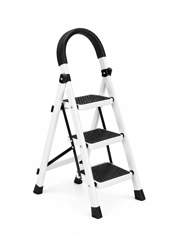 Escalera Plegable Homex De 3 Peldaños Antiderrapantes De Acero Inoxidable Hasta 135 Kg Portátil Para Hogar Cocina Oficina Y Negocio