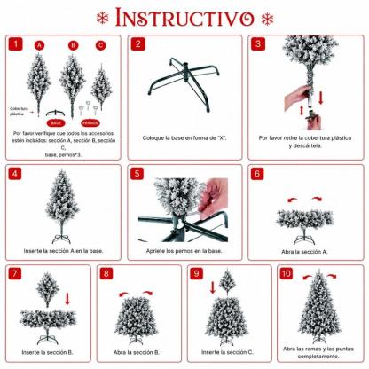 Árbol De Navidad Pino Nevado de 2.10 Mts. GRATIS PIE DE ÁRBOL NAVIDEÑO, CUBIERTA PARA BASE DE ÁRBOL DE 90 CM.