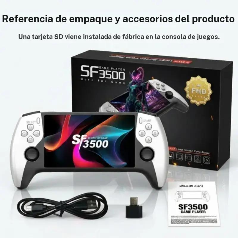 Consola de arcade portátil Sf3500 con pantalla grande de 5 pulgadas IPS HD, para dos jugadores en batallas, compatible con TV, juegos clásicos, ideal para el hogar, la residencia universitaria y fiestas#MEJORES SELECCIONES