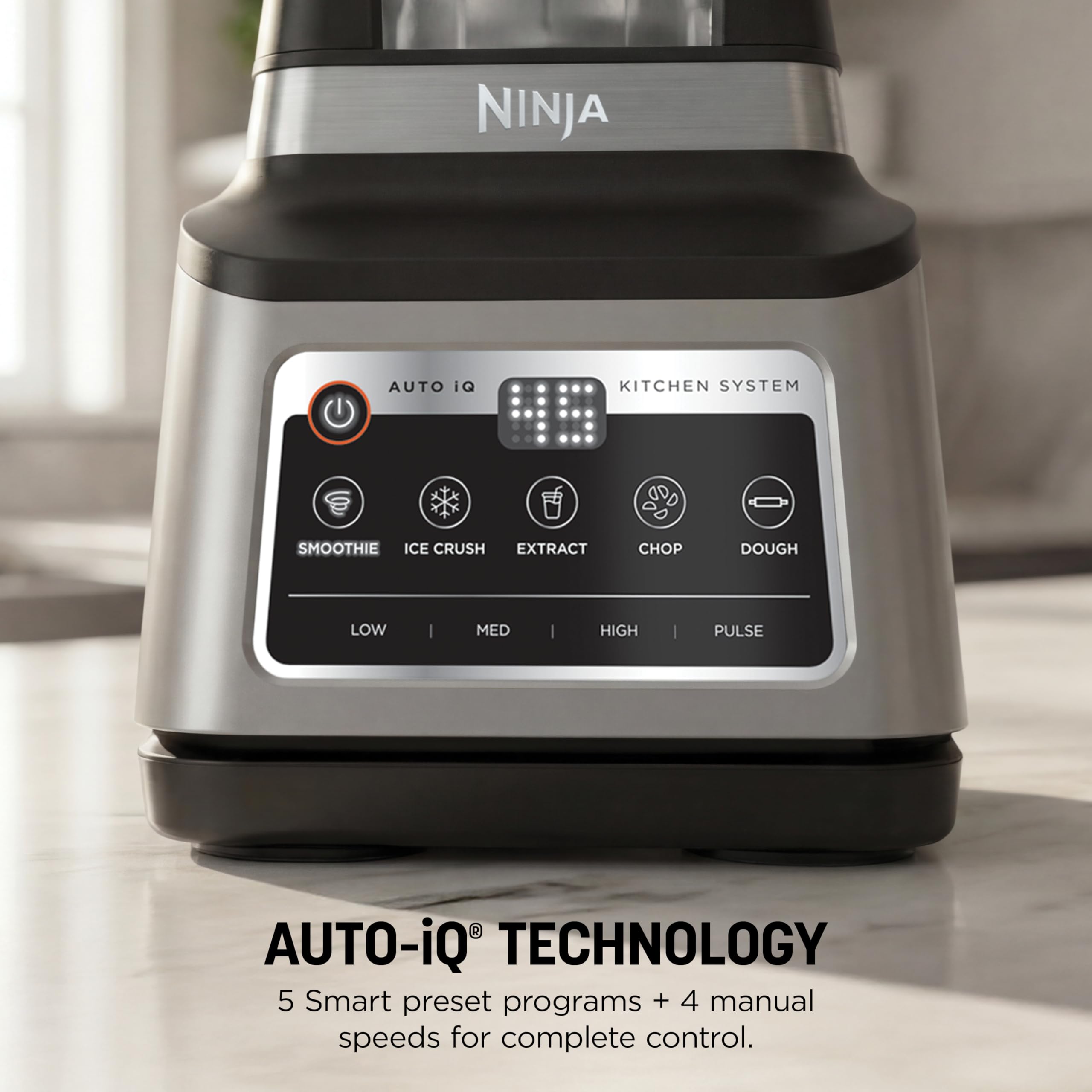 Ninja Licuadora Sistema de Cocina 1400W | Jarra 72 oz + Procesador 8 Tazas + 2 Vasos 24 oz | 5 Programas Auto-iQ | Masa, Picar, Smoothies y Frozen | Apto Lavavajillas | BN801