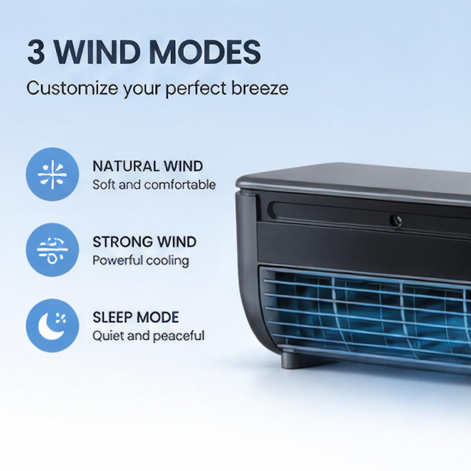 Aire Acondicionado de Pared con Enfriamiento Rápido y Batería de 6000 mAh, Refrigerador USB Portátil con Control Remoto para Cocina, Dormitorio, Escritorio