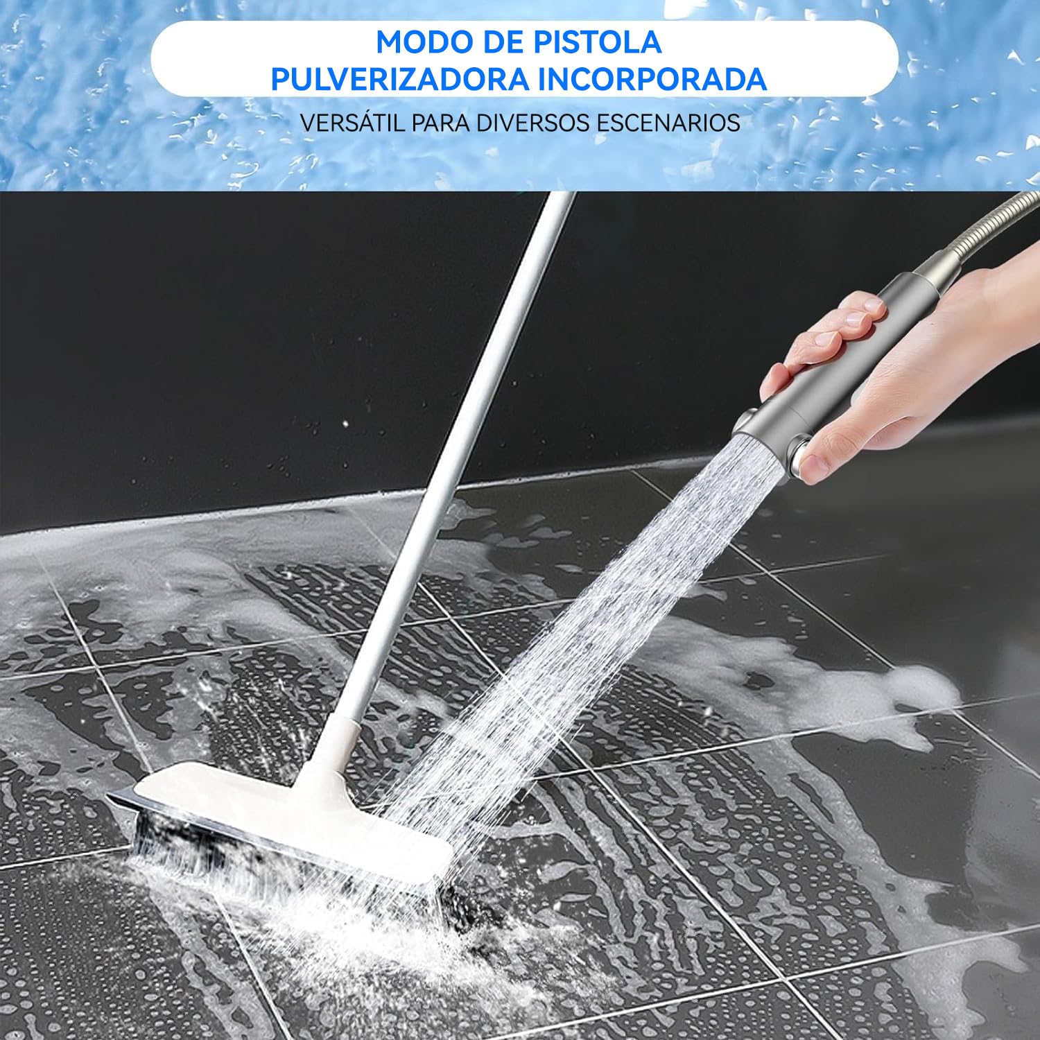 Cabezal de Ducha de Mano Con interruptor,Alta Presión Y Múltiples Modos De Pulverización,Filtro De Agua Suave De 18 Etapas,Con Manguera De 150 Cm,Cinta De Agua Y Soporte.