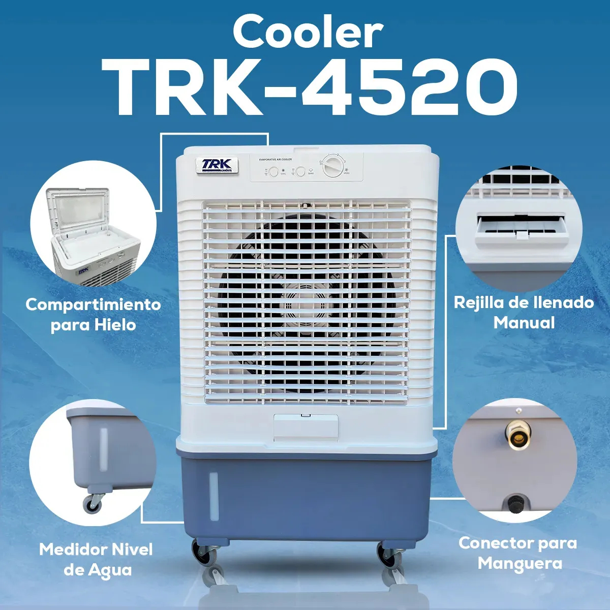 🔥 Enfriador de aire evaporativo portátil de 300 W y 50 L - Artículo más vendido en 2026 🍃 Aire acondicionado para el hogar, el jardín y exteriores