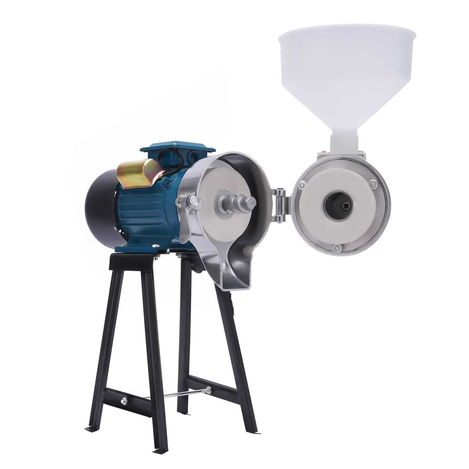 Molino eléctrico de granos 3000W – Molino comercial de maíz y especias, con embudo, ajuste de grosor, para harina, cereales y trigo, molienda seca y húmeda, de alta resistencia-1001
