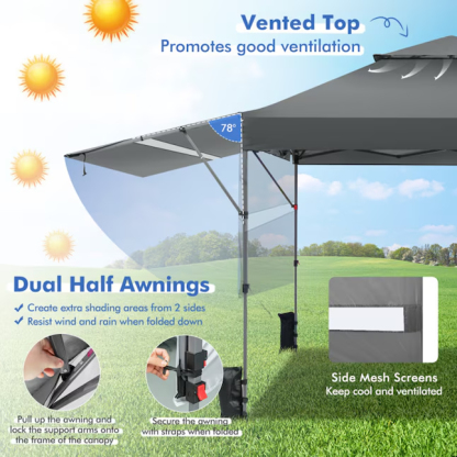 Mondawe 10-ft x 10-ft Square Gray Pop-up canopy