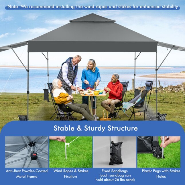 Mondawe 10-ft x 10-ft Square Gray Pop-up canopy