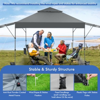 Mondawe 10-ft x 10-ft Square Gray Pop-up canopy
