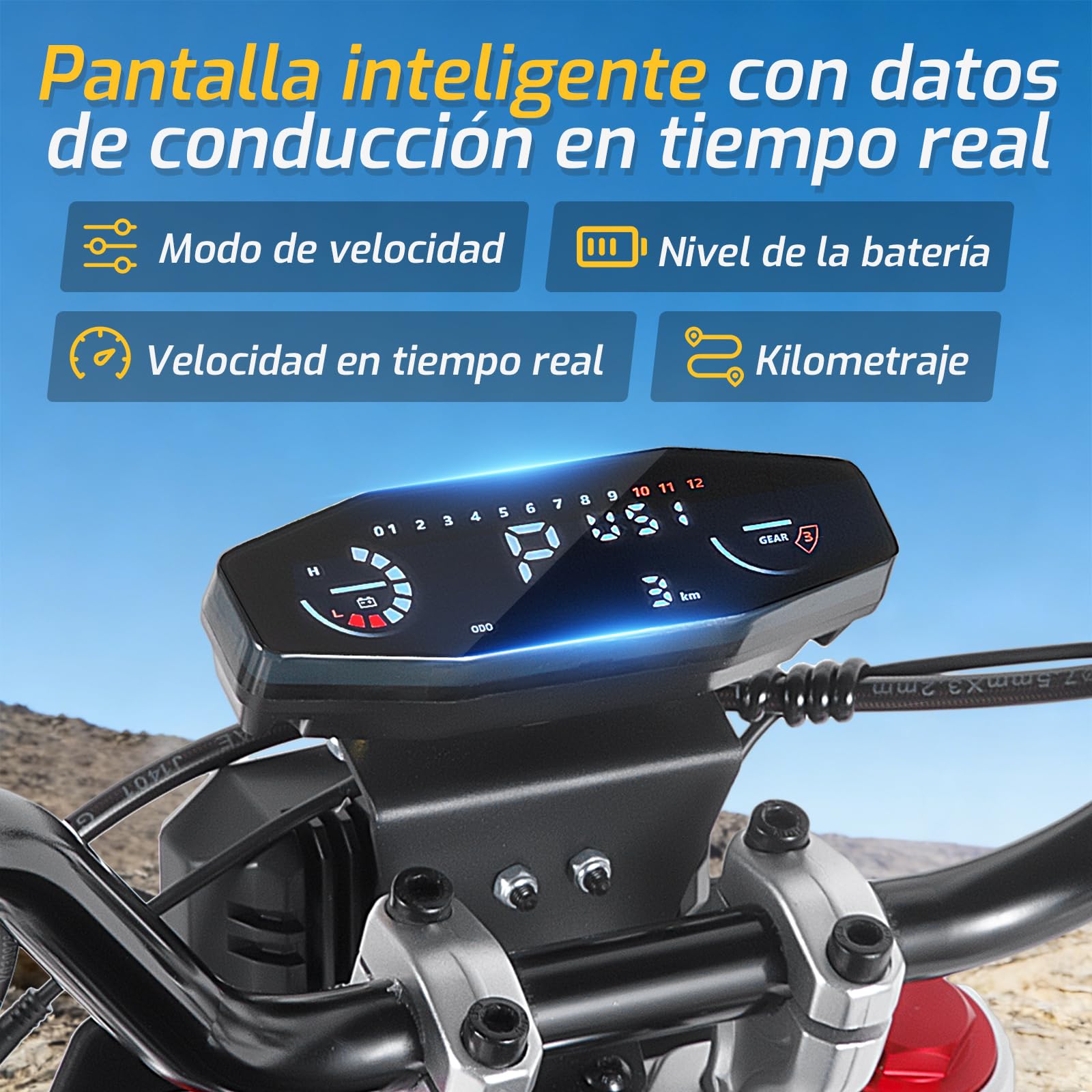 HONEYWHALE MT4 Bicicleta Electrica 2000W-55KM/H-50KM Montaña Adultos | Freno Hidráulico, Neumáticos Todoterreno 14/12", Suspensión y Diseño para Aventuras