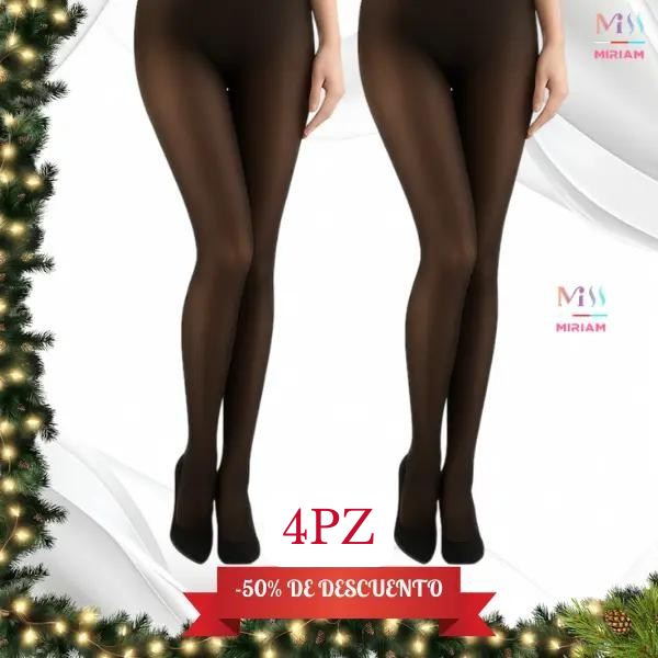 Miss Miriam, Paquete de 4 Medias Efecto Piel, No Afelpada, Suaves, Calidad Premium, Elásticas