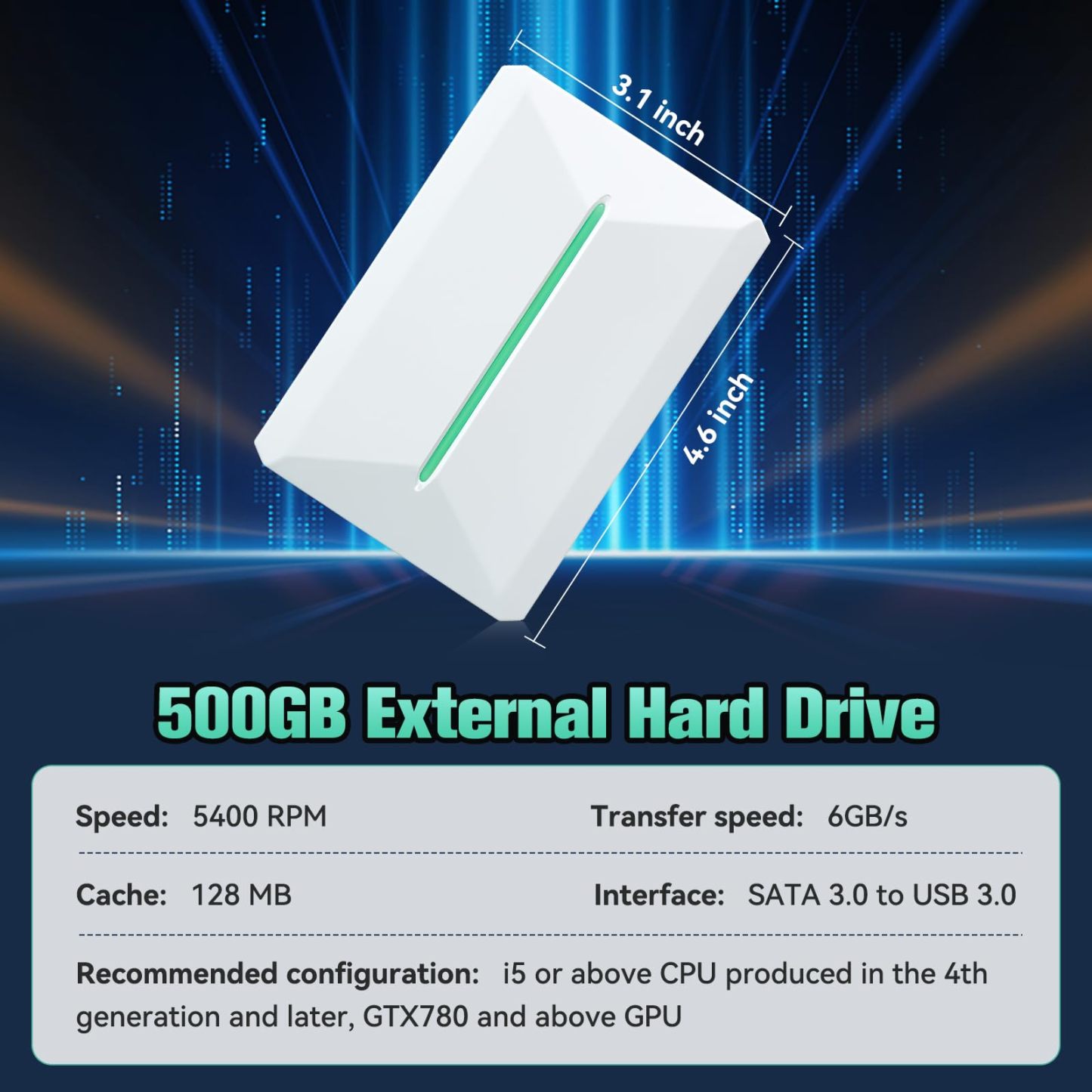Retro Game Console Hdd 500GB, Plug and Play Video Game Console with Built in 38291 Game, Emulator Console Compatible with 50 Game Emulators, Playnite&Retrobat 2 Game Syatem in 1, Portable Game Console