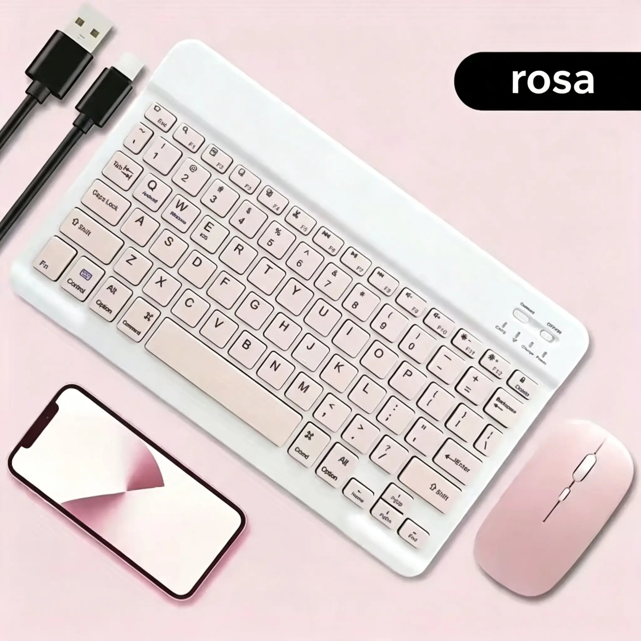 Teclado inalámbrico Bluetooth para iOS, Android, Windows, tablet para iPad Air MiniPro, español, coreano, portugués, ruso.