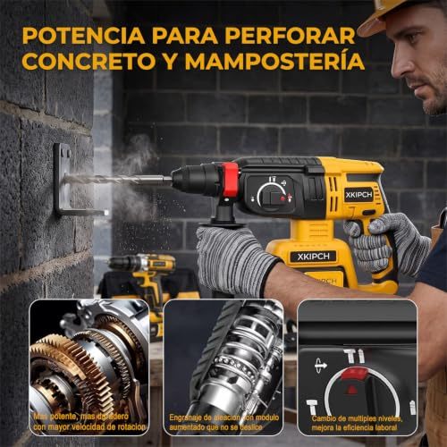Kit Taladro Inalámbrico + Llave de Impacto 21V, Pistola de Impacto 1/2" 650 Nm, Combo 2 en 1 con 2 Baterías de 4.0 Ah, Cargador y Maletín para Auto, Mecánica y Hogar