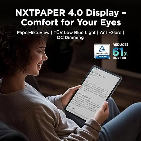 Tableta Android TCL NXTPAPER 11 Gen 2 - Pantalla NXTPAPER 4.0 de 11", bloc de dibujo/cuaderno digital para creadores de contenido, lápiz óptico y funda con tapa incluidos (protección de pantalla), Android 15, herramientas de IA, 6+64 GB/8+128 GB de RAM, b
