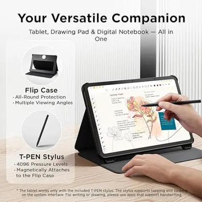 Tableta Android TCL NXTPAPER 11 Gen 2 - Pantalla NXTPAPER 4.0 de 11", bloc de dibujo/cuaderno digital para creadores de contenido, lápiz óptico y funda con tapa incluidos (protección de pantalla), Android 15, herramientas de IA, 6+64 GB/8+128 GB de RAM, b