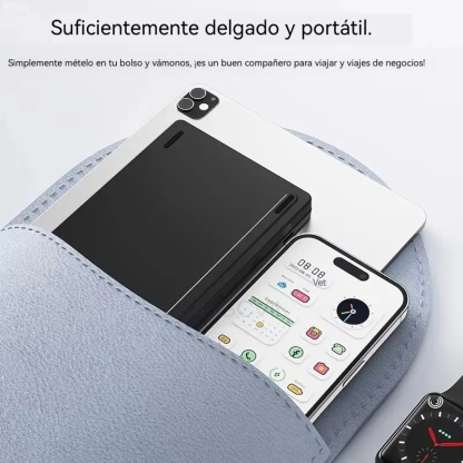 Teclado 2 plegables Mini teclado inalambricoteclado Bluetooth doble plegable con paneltactil para telefono Windows Android IOS iPad